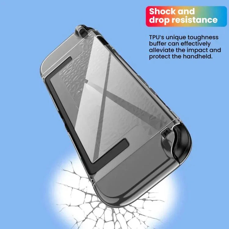Coque transparente fendue en TPU+PC pour Nintendo Switch 2, coque antichoc, coque fendue en TPU+PC à motif diamant