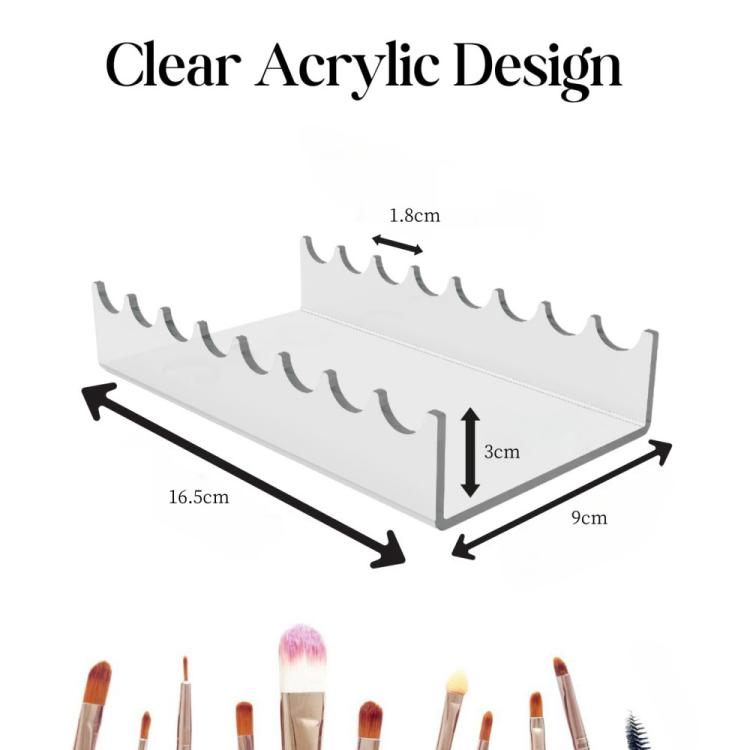1 support de présentation transparent en acrylique pour pinceaux de maquillage, 1 pièce, 2 pièces