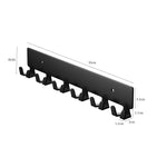 1pc Support mural 6 crochets pour clés, en métal, pour couloir, 1 pièce, 2 pièces