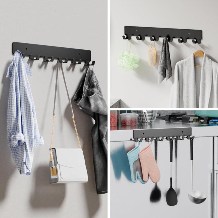 1pc Support mural 6 crochets pour clés, en métal, pour couloir, 1 pièce, 2 pièces