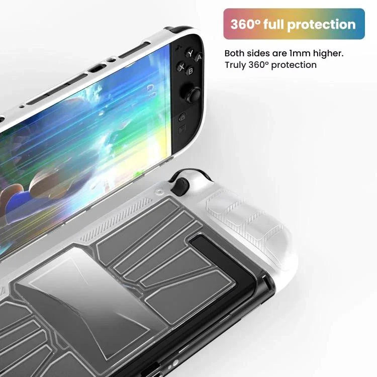 Coque monobloc antichoc en TPU et PC pour console Nintendo Switch 2, disponible en noir et blanc.