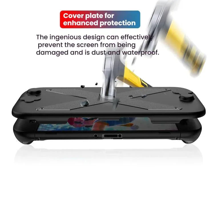 Coque de protection double pour Nintendo Switch 2 (PC + TPU) avec panneaux, disponible en noir et blanc.