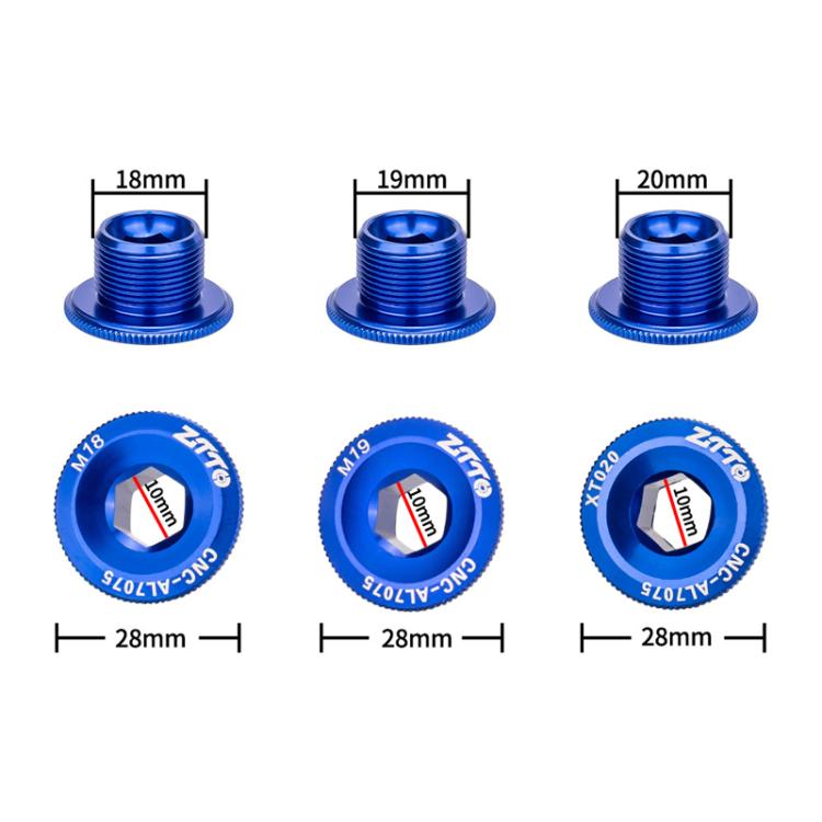 2 pièces ZTTO Couvercle de manivelle en alliage d'aluminium pour vélo, vis de manivelle pour VTT, M18 Noir, M18 Rouge, M18 Bleu, M19 Noir, M19 Rouge, M19 Bleu, M20 Noir, M20 Rouge, M20 Bleu