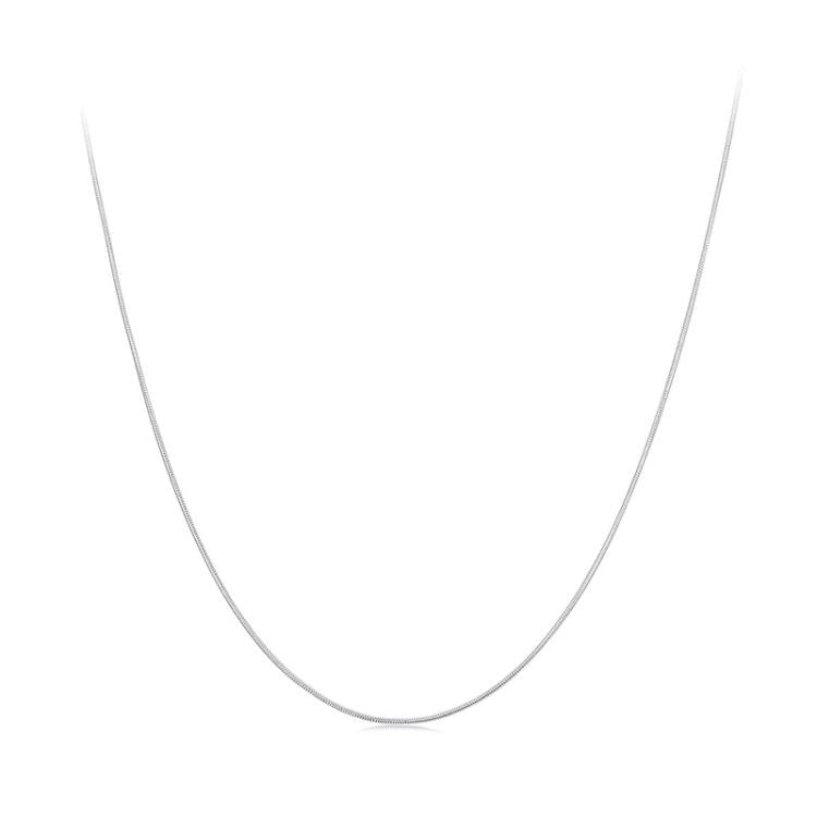 Collier basique en argent sterling S925 plaqué platine, motif serpent, épaisseur S 0,08 cm