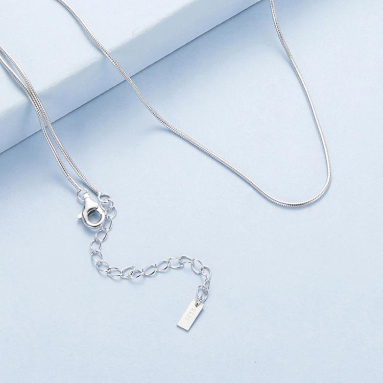 Collier basique en argent sterling S925 plaqué platine, motif serpent, épaisseur S 0,08 cm