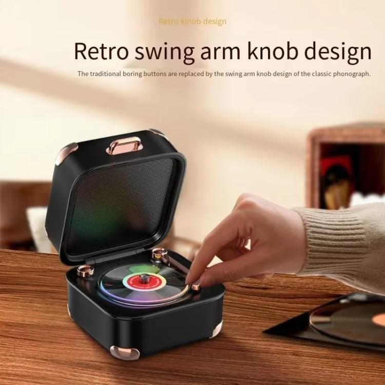 Mini Enceinte Bluetooth Rétro Gramophone Lumineux Coloré AVWOO A17