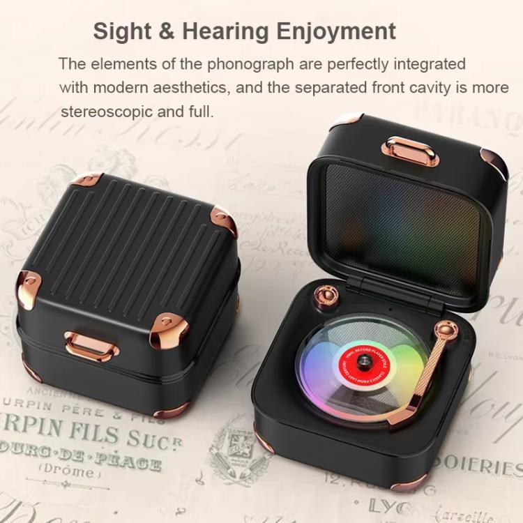 Mini Enceinte Bluetooth Rétro Gramophone Lumineux Coloré AVWOO A17