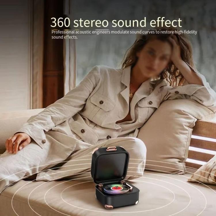 Mini Enceinte Bluetooth Rétro Gramophone Lumineux Coloré AVWOO A17