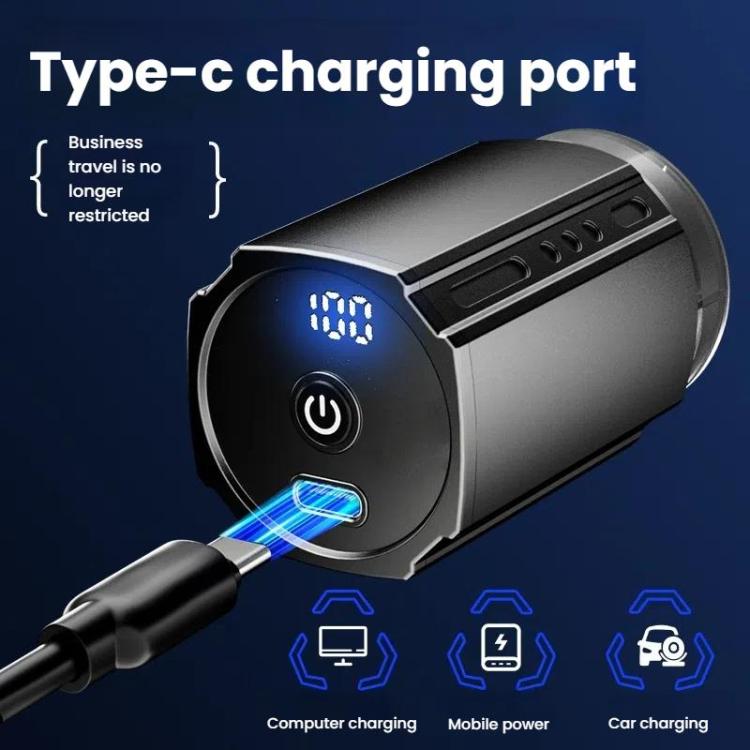 Rasoir électrique portable pour hommes avec écran LCD – Mini rasoir de voyage, charge rapide USB Type-C, design étanche et lavable, tête à 6 lames gris métallique foncé, lame flottante gris métallique foncé, tête à 6 lames noire, lame flottante noire