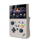 Console de jeu portable R43 Pro, écran 4K HD de 4,3 pouces, disponible en noir translucide 64 Go, gris 64 Go, noir translucide 128 Go et gris 128 Go.