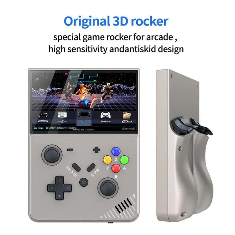 Console de jeu portable R43 Pro, écran 4K HD de 4,3 pouces, disponible en noir translucide 64 Go, gris 64 Go, noir translucide 128 Go et gris 128 Go.