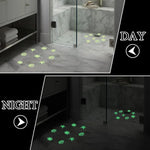 12 pcs / paquet Autocollants antidérapants phosphorescents en PEVA pour salle de bain, escaliers, sol, bande 2x20cm, bande 2x38cm, forme S 1.3x18cm, rond 8cm, rond 10cm, fleur 8cm, fleur 10cm, coquillage