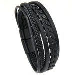 Bracelet en cuir tressé, fait main, minimaliste et élégant pour homme avec fermoir magnétique