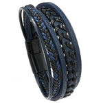 Bracelet en cuir tressé, fait main, minimaliste et élégant pour homme avec fermoir magnétique