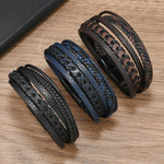 Bracelet en cuir tressé, fait main, minimaliste et élégant pour homme avec fermoir magnétique