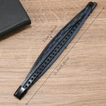 Bracelet en cuir tressé, fait main, minimaliste et élégant pour homme avec fermoir magnétique