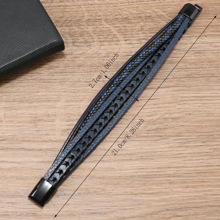 Bracelet en cuir tressé, fait main, minimaliste et élégant pour homme avec fermoir magnétique