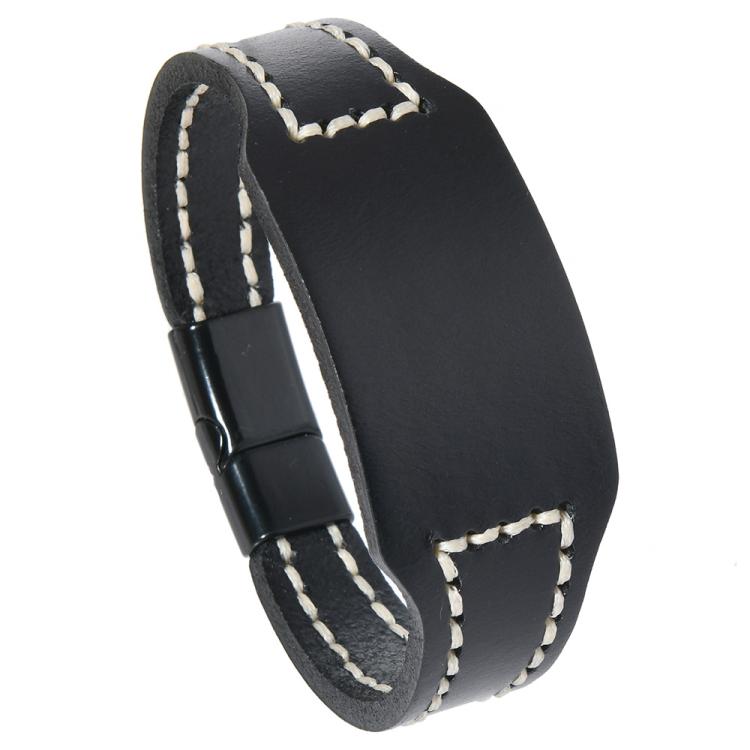 Bracelet en Cuir de Vachette Lisse Cousu Main, Kit de Bricolage Minimaliste, Cadeau Couple Unisexe Style Vintage pour Hommes et Femmes