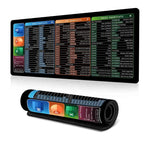 Tapis de bureau raccourcis clavier Tapis de souris antidérapant pour bureau de bureau avec commandes informatiques, 300x600x2mm, 300x600x3mm, 300x700x2mm, 300x700x3mm, 300x800x2mm, 300x800x3mm, 400x800x2mm, 400x800x3mm, 400x900x2mm, 400x900x3mm