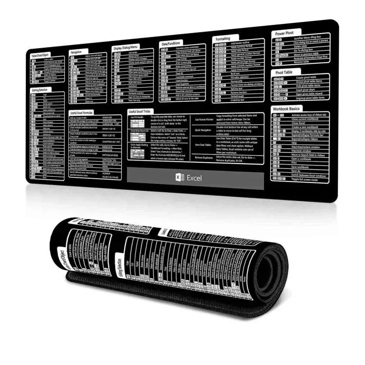 Tapis de bureau avec raccourcis clavier Tapis de souris antidérapant pour bureau de bureau avec commandes informatiques, 300x600x2mm, 300x600x3mm, 300x700x2mm, 300x700x3mm, 300x800x2mm, 300x800x3mm, 400x800x2mm, 400x800x3mm, 400x900x2mm