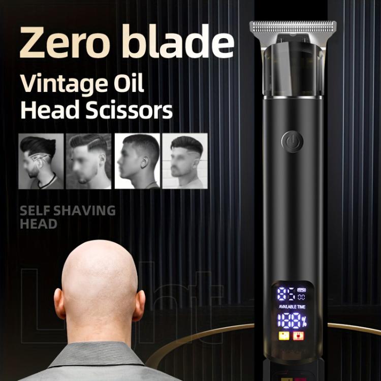 Kit de coupe de cheveux rechargeable Tondeuses à cheveux pour hommes - Tondeuse à lame zéro pour les coupes de tête vintage et les styles de crâne rasé