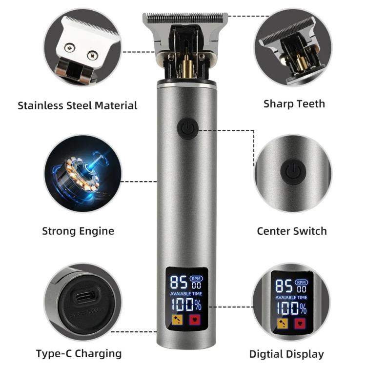 Kit de coupe de cheveux rechargeable Tondeuses à cheveux pour hommes - Tondeuse à lame zéro pour les coupes de tête vintage et les styles de crâne rasé