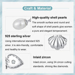 Bracelet trois-en-un en argent sterling S925, perles et pendentif coquillage