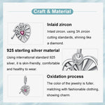 Perles de bracelet pendentif creux en forme de cœur avec croix en argent sterling S925