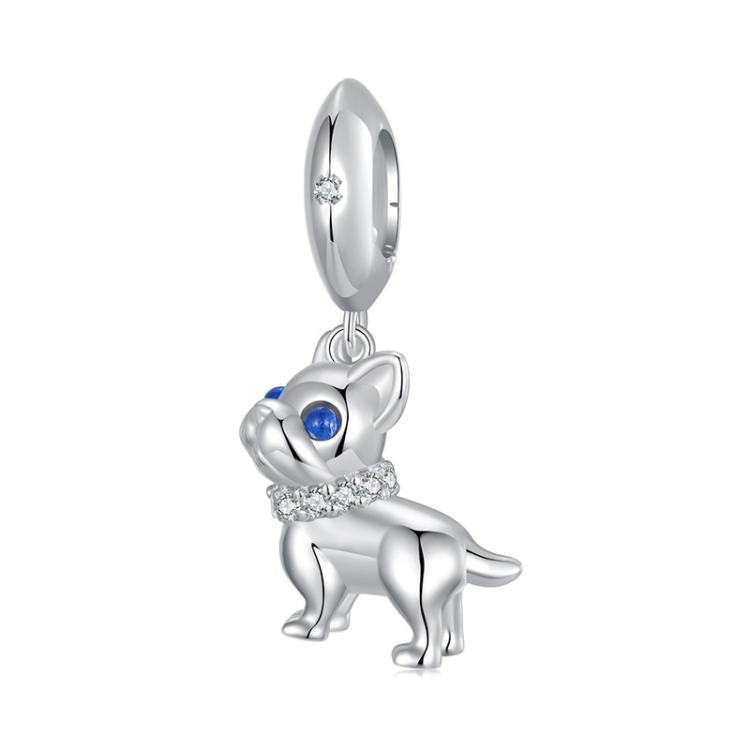 Perles de bracelet pendentif en argent sterling S925 motif bouledogue français mignon