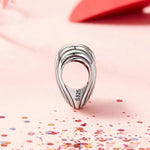 Perles de bracelet en argent sterling S925 oxydé en forme de cœur