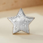 Perles en argent sterling S925 plaqué platine en forme d'étoile à cinq branches
