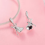 Pendentif couple dansant en argent sterling S925 oxydé