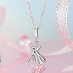 Pendentif couple dansant en argent sterling S925 oxydé