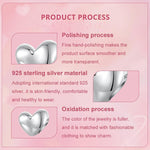 Perles de bracelet cœur brillantes en argent sterling S925