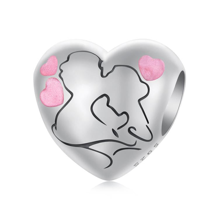 S925 Argent Sterling Goutte d'Huile Couple Baiser Amour Perles