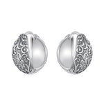 Boucles d'oreilles en argent sterling S925 à motif oxydé