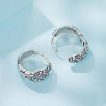 Boucles d'oreilles en argent sterling S925 à motif oxydé