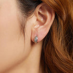 Boucles d'oreilles en argent sterling S925 à motif oxydé