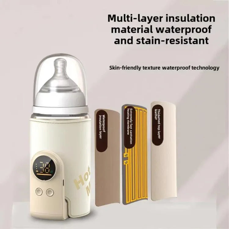 Chauffe-biberon sans fil 18W, 6 températures réglables, couvercle isotherme pour lait maternel et préparations, 6000mAh, 8000mAh, 10000mAh