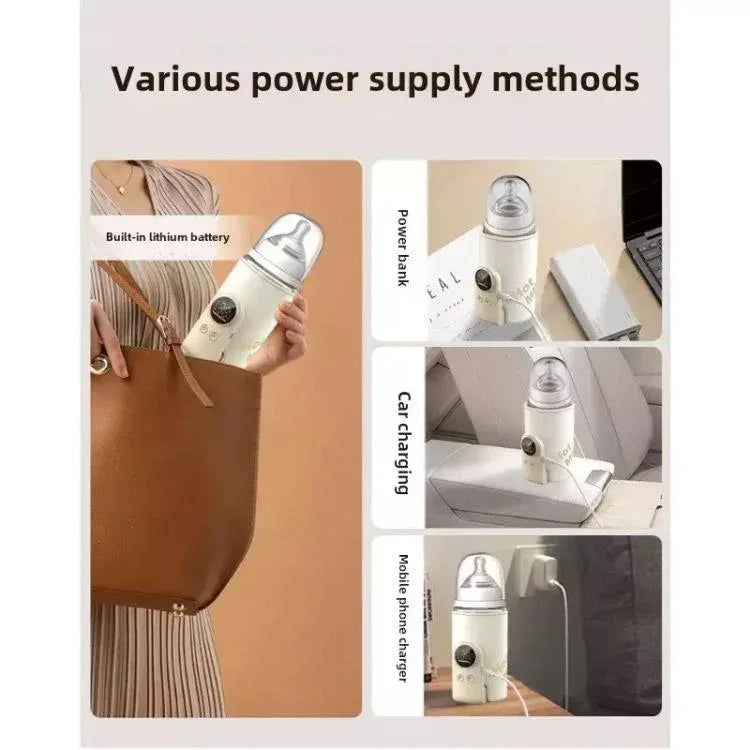 Chauffe-biberon sans fil 18W, 6 températures réglables, couvercle isotherme pour lait maternel et préparations, 6000mAh, 8000mAh, 10000mAh