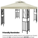 3x3m  Garden Gazebo Top Cover Canopy Replacement Top Patio Roof Awning for Outdoor Terrace, Garden Tent, Pergola