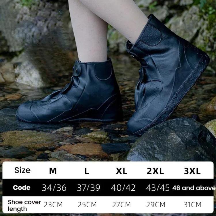 18cm Outdoor Thickened Wear-Resistant Mid-Tube Rainproof Shoe Covers, M 34-36, L 37-39, XL 40-42, XXL 43-45, XXXL 46-