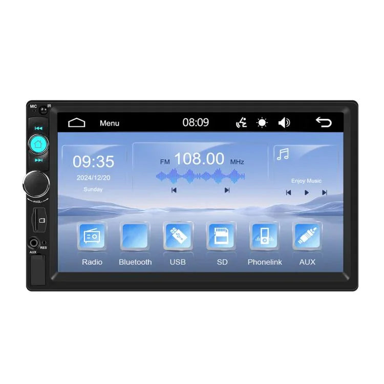 Lecteur MP5 filaire Carplay de 7 pouces avec deux boutons, Bluetooth, grand écran, contrôle central de voiture, standard, standard+caméra 12 lumières