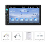 Lecteur MP5 filaire Carplay de 7 pouces avec deux boutons, Bluetooth, grand écran, contrôle central de voiture, standard, standard+caméra 12 lumières