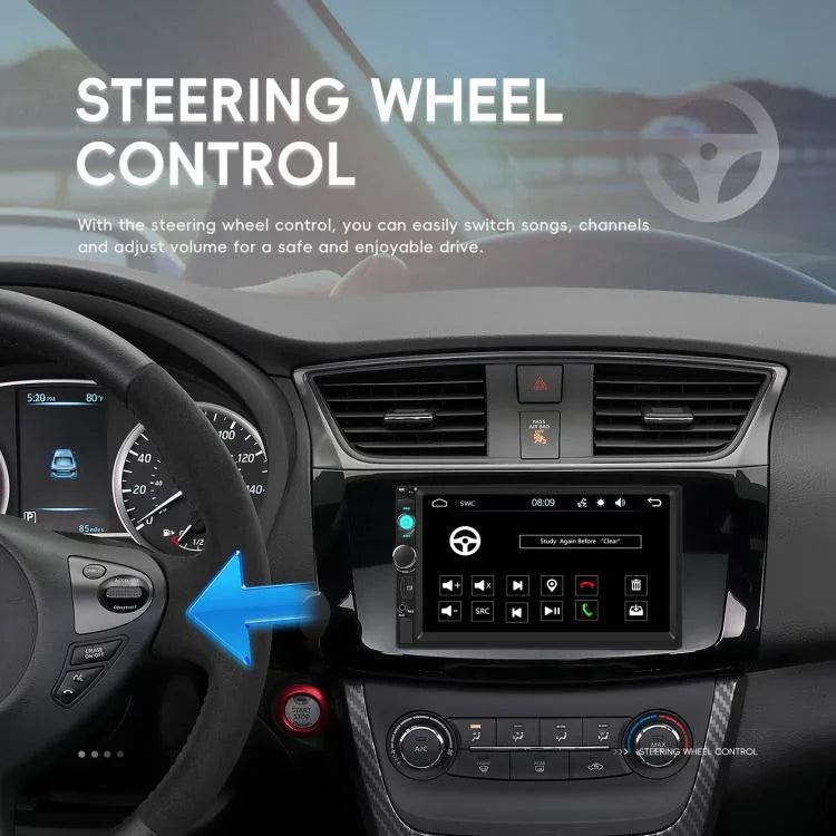 Lecteur MP5 filaire Carplay de 7 pouces avec deux boutons, Bluetooth, grand écran, contrôle central de voiture, standard, standard+caméra 12 lumières