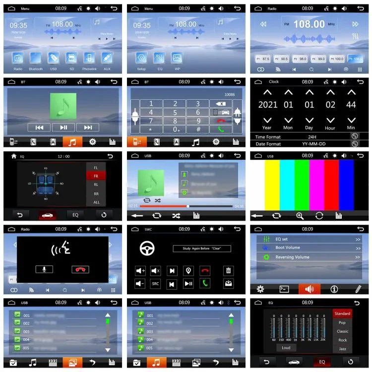 Lecteur MP5 filaire Carplay de 7 pouces avec deux boutons, Bluetooth, grand écran, contrôle central de voiture, standard, standard+caméra 12 lumières