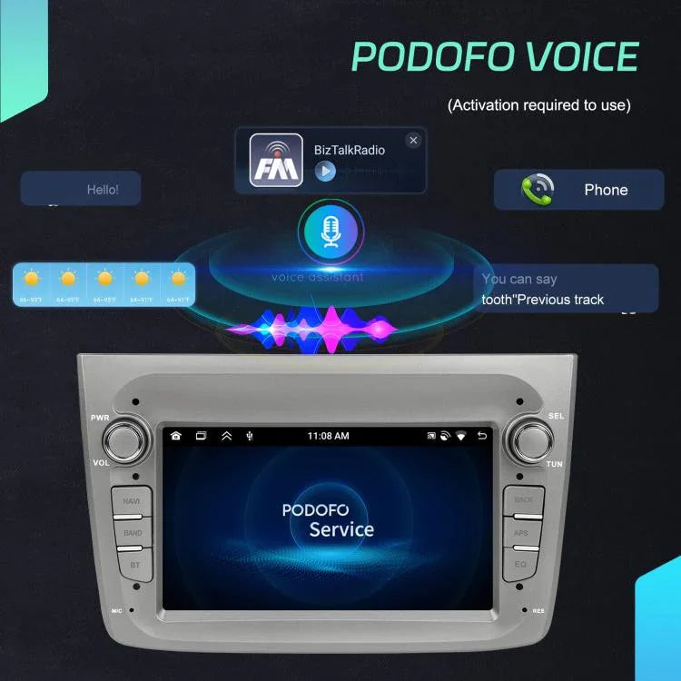 Pour Alfa Romeo MITO 2008-2016 Écran horizontal de 7 pouces Android 15 Carplay Machine intégrée de contrôle central de voiture, 4+64G, 2+64G