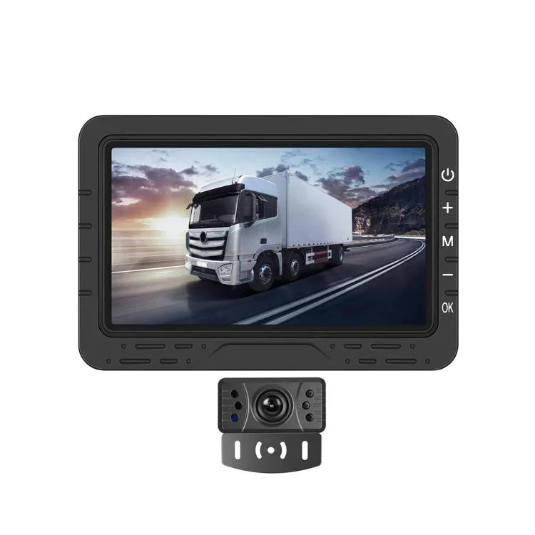 Écran de recul numérique sans fil HD de 4,3 pouces 1-en-1 pour console centrale de voiture, avec support de plaque d'immatriculation longue Amérique du Nord, avec support de plaque d'immatriculation courte Europe