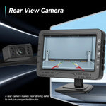 Écran de recul numérique sans fil HD de 4,3 pouces 1-en-1 pour console centrale de voiture, avec support de plaque d'immatriculation longue Amérique du Nord, avec support de plaque d'immatriculation courte Europe