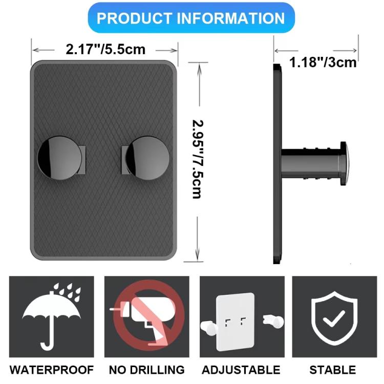 Support de rasoir mural sans perçage, lot de 3 (manuel/de sécurité)